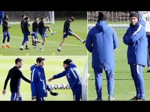 Video: Chelsea Train After Barcelona Loss As Conte Sets Sight On Leicester